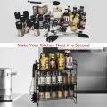 3 Tier Black Spice Rack Organizer For Countertop