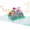 Изскачаща картичка за рожден ден Hummingbird Garden