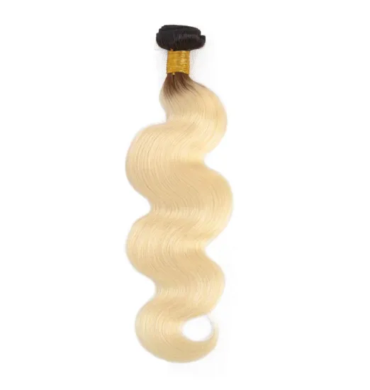 100% Unprocessed Caucasian Human Hair 1B 613 Blonde Ombre Color Remy Ukrainian Hair Weave Bundles With Lace Closure Frontal