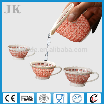 Wholesale hand made porcelain Turkish tea set 9pcs
