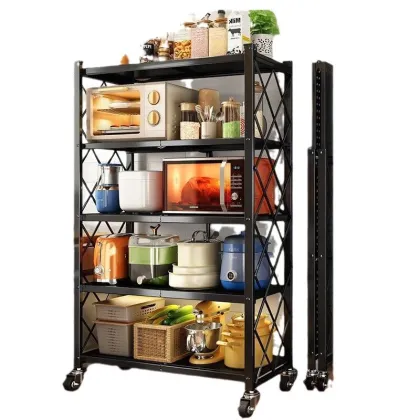 Metal Storage Rack for Kitchen Appliances: Microwave, Oven, Baking Sheet, Toaster, Juicer