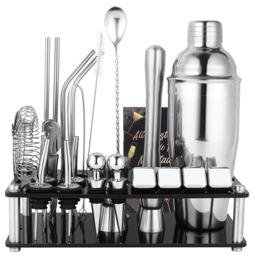 Stainless Steel Cocktail Shaker Kit: Bartender Tools for Mixers & Martinis