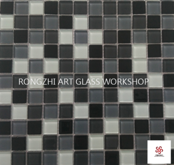 White-black Glass Mosaic Tile
