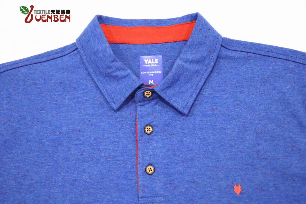 Men's Melange Fabric With Contrast Neck Stand Polo