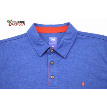 Men's Melange Fabric With Contrast Neck Stand Polo