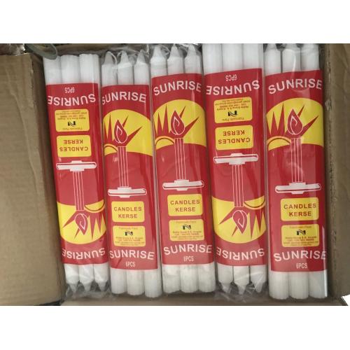 House hold larger white fluted candle