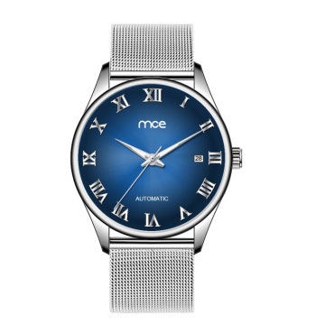 OEM logo mesh men automatic minimalist watch