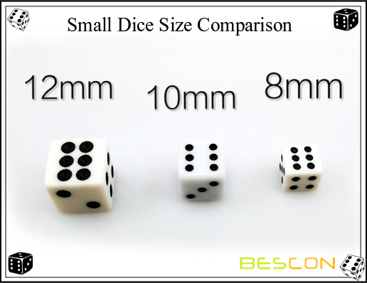 small dice size comparison