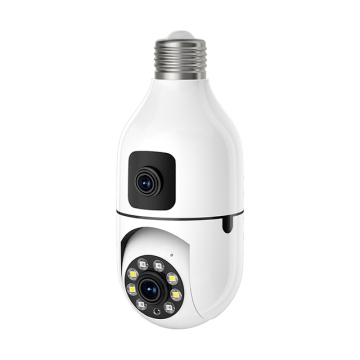 4MP WIFI Bulb Camera: Dual Lens Indoor Surveillance with AI Human Tracking & Voice Alarm
