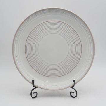 Luxus reaktive Glasur weißer Keramik -Steinzeug -Abendessen handbemaltes Geschirrset Handbemalte Style Set