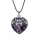 Amethyst Heart Antique Silver Double Dragon Stone Pendant (32x42mm) Necklace 45cm Black Cord