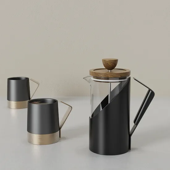 DHPO Food-Grade 304 Stainless Steel and High Borosilicate Glass French Presses