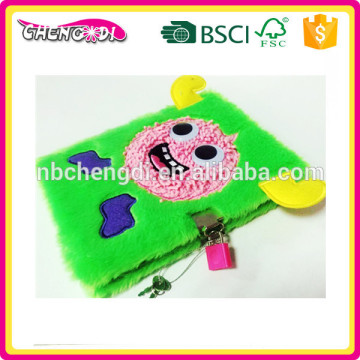 Super style Ningbo factory color print beige thick fur notebook