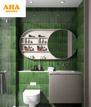 High Quality Green Tile Mosaic Backsplash Long Strip Wall Decor