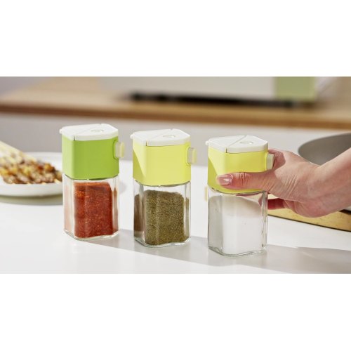 Garrafa de especiarias de vidro