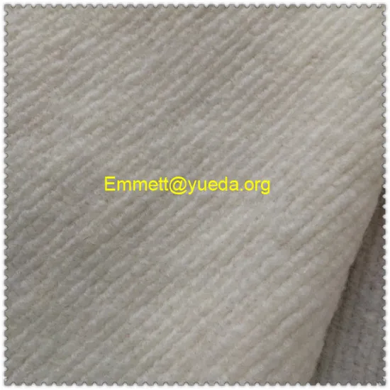 Mixed Wool polyester White ivory colour chunky jacquard knit boiled wool fabric for overcoat