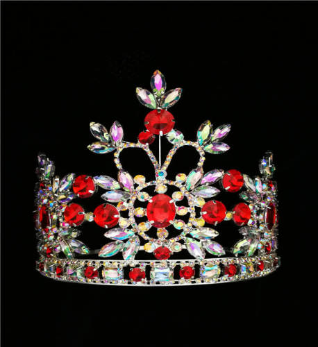 6 Inch Ruby AB Colored Diamond Round Crown