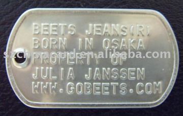 stainless steel army dog tag