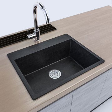 Modern Black Quartz Stone Kitchen Sinks: Factory Prices for Counter Top Hand Wash Basins