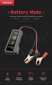 12V LED Digital Battery Alternator Tester Battery Tester Circuit Tester 6 LED Light Display For Car automobile Motorcycle Trucks