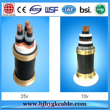 Cable de alimentación aislado XLPE del conductor de cobre para el voltio medio