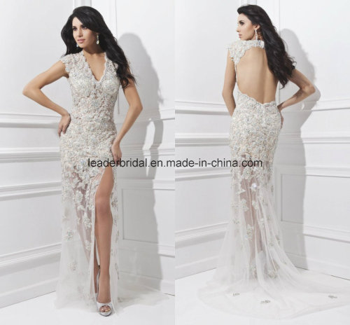 Backless Fashion Ladies Gowns Applique Party Prom Evening Dresses Z1012