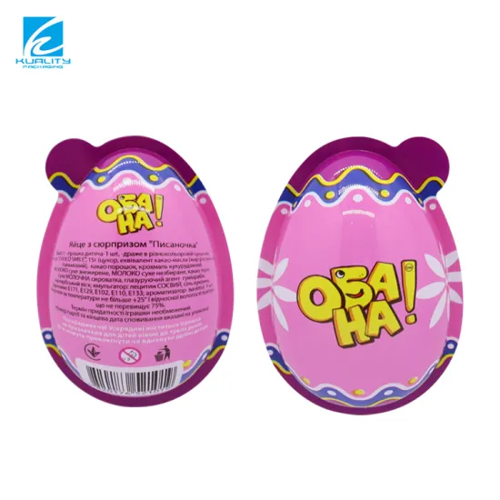 Custom Food Cartoon Kinder Joy Pack Surprise Plastic Shell Thermoforming PVC Egg Blister for Chocolate