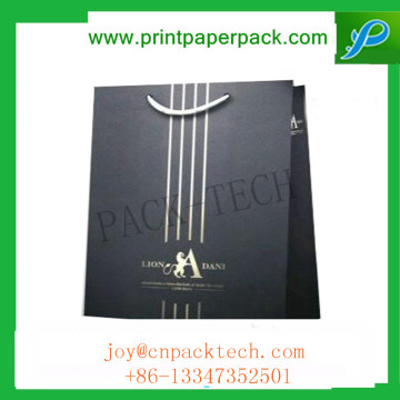 High Quality Custom Black Gloss Laminated Kraft Paper Bag with Logo
