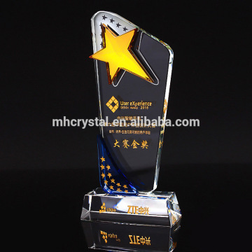 Gold,silver,bronze Star Crystal Glass trophy MH-J0866