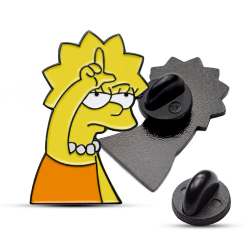 Wholesale Cartoon Soft Enamel Metal Dry Black Emblem