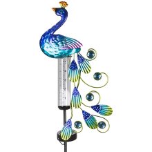 Peacock Rain Gauges con luces solares