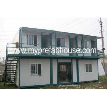 Green color prefab container house