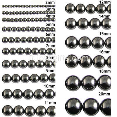 Gros 3mm noir hématite perles rondes 16 &quot;* 10Strands / lot pierres précieuses semi-précieuses en vrac