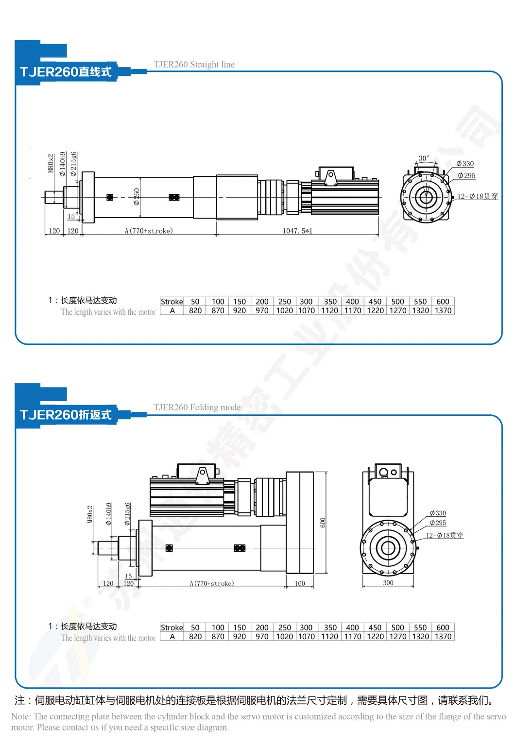 TJER260 Этап Пад'ёмнага прыкладання звышмагутны электрычны прывад