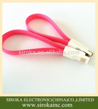 Colorful V8 Connection Flat Micro USB Cable, jelly flat micro usb charging cable for mobilephone