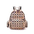 Custom wholesale top fashion high quality PU leather geometric reflective Fashion waterproof leather reflective ladies backpac