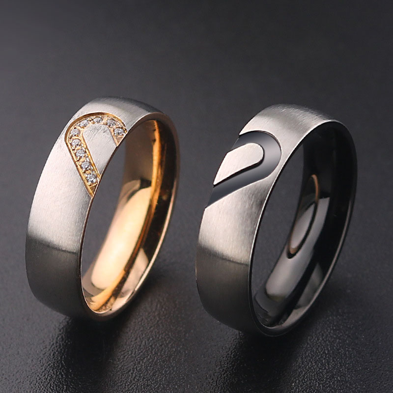 Heart Shaped Wedding Rings Bridal Set