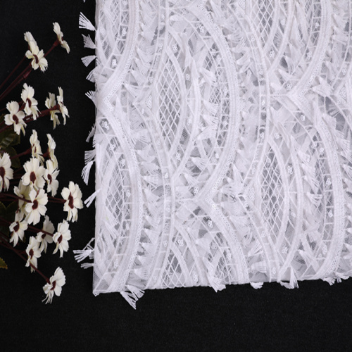 Elegant Woman Dress 3D Tassel Sequin Embroidery Fabric