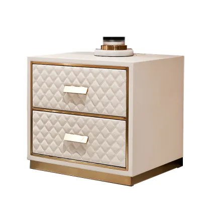 OEM leather nightstand Bedside Table