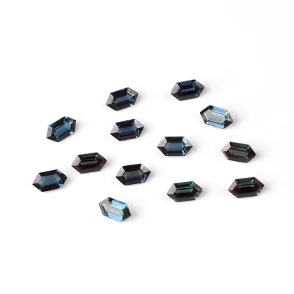 AAA Long Hexagon Cut Lab Created Alexandrite Gemstone