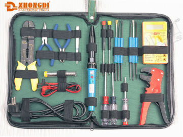 High quality 12pcs (multimeter, precision screwdriver,wire stripper & cutter,etc) computer repair tool kit of Ningbo ZD