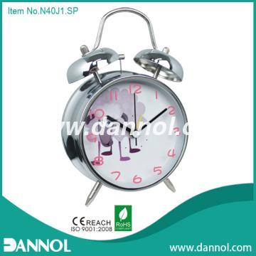 4\" Animal Cartoon Metal Twin Bell Alarm Clock