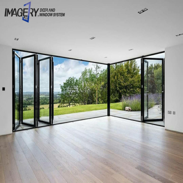 Modern Aluminum Folding Door with Double Glazing for Villa Sunrooms and Large Open Areas
