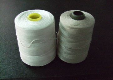 100% Raw White Spun Polyester Thread , 20s/6 Count High Tenacity