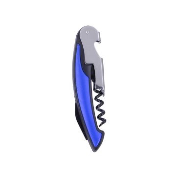 Stainless Steel Red Wine Bottle Opener with Plastic Handle: Customized Home Bar Accessory