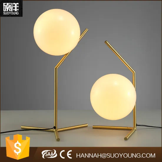 European style design metal glass ball table lamp shade modern shop table lamp for home decoration