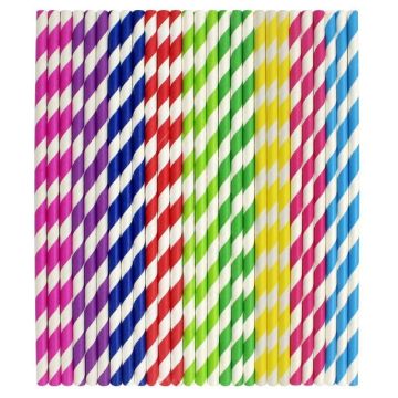 Rainbow Customized Biodegradable Compostable Paper Straws