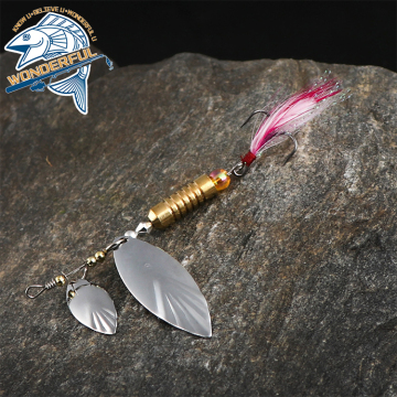 Metalen ruis paillette pinner lepel pailletten spinner aas met verenhaak (100 mm, 7g/10g)
