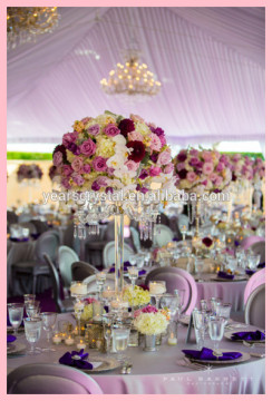 5 arms crystal candelabra with flower bowl for wedding event