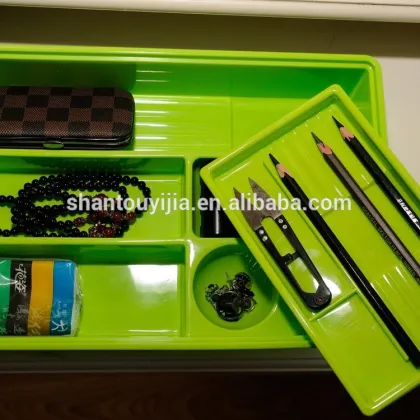Home organization Multi-use plastic storage trays with dividers